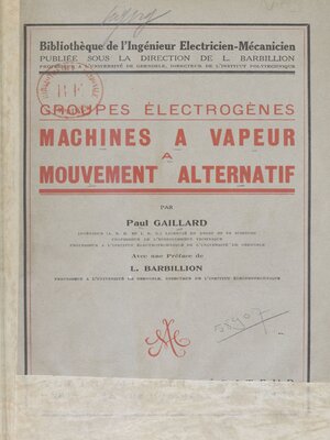 cover image of Machines à vapeur à mouvement alternatif